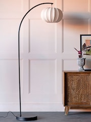Rockett St George Natural Arc Floor Lamp with Shade - Image 2 of 6