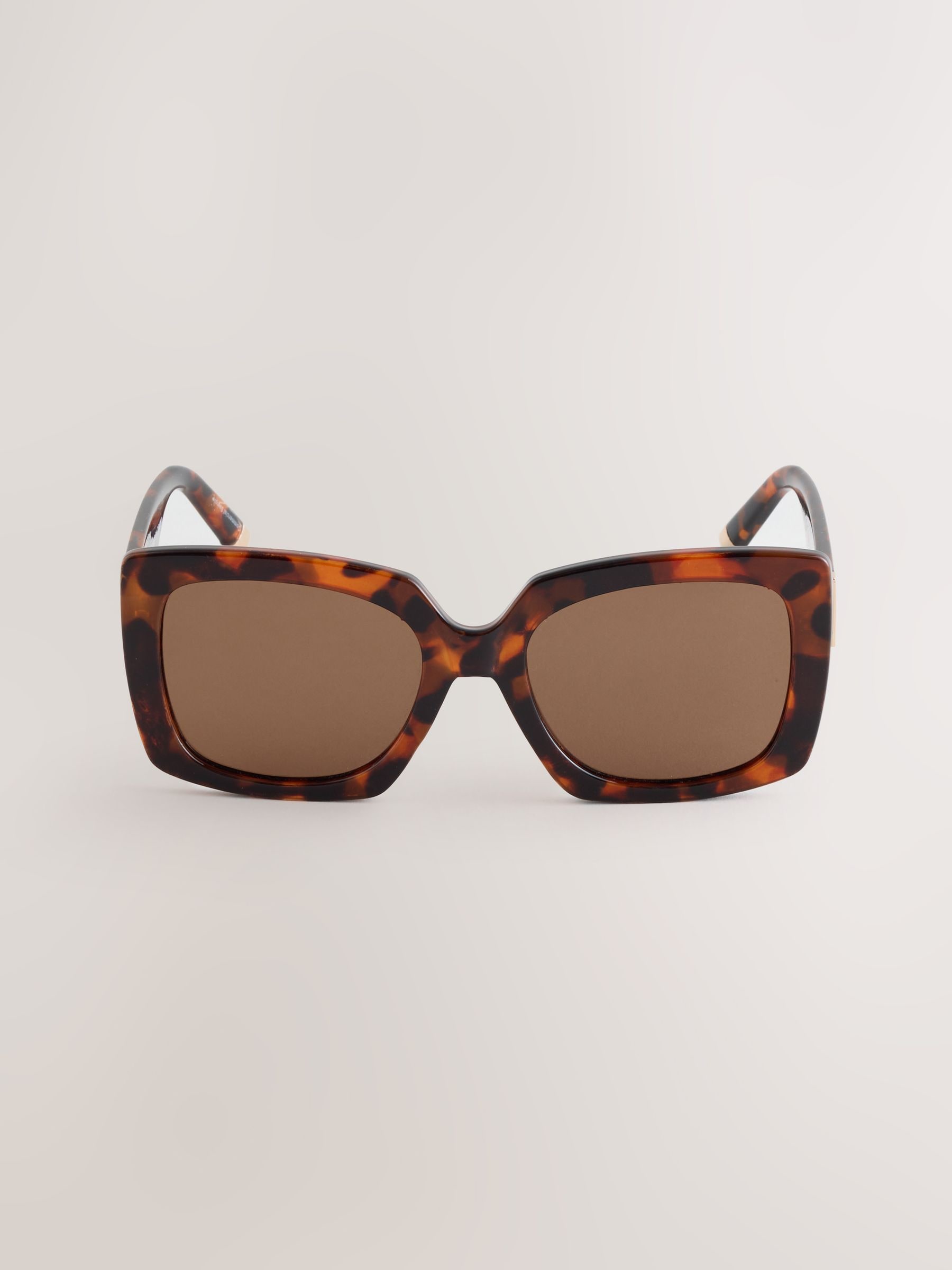 Buy Tortoiseshell Brown Square Sunglasses from Next Netherlands