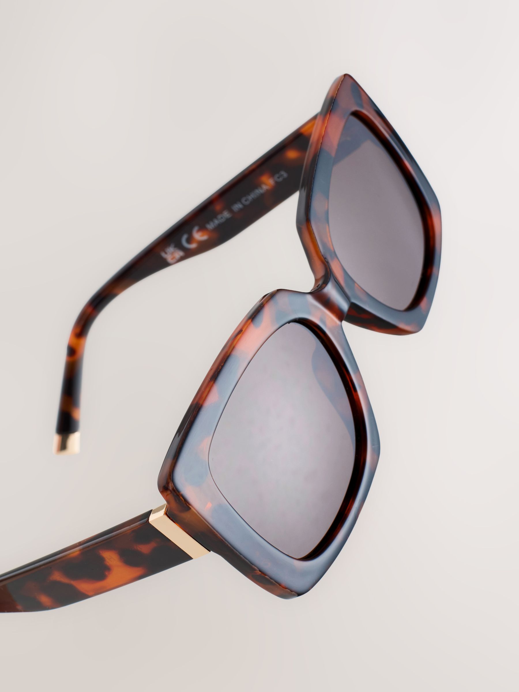 Buy Tortoiseshell Brown Square Sunglasses from Next Netherlands