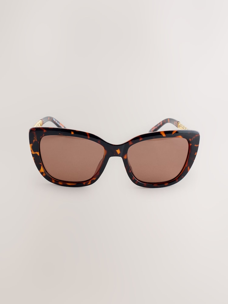 Tortoiseshell Brown Chain Arm Sunglasses - Image 2 of 3 Tortoiseshell Brown Chain Arm Sunglasses - Image 2 of 3