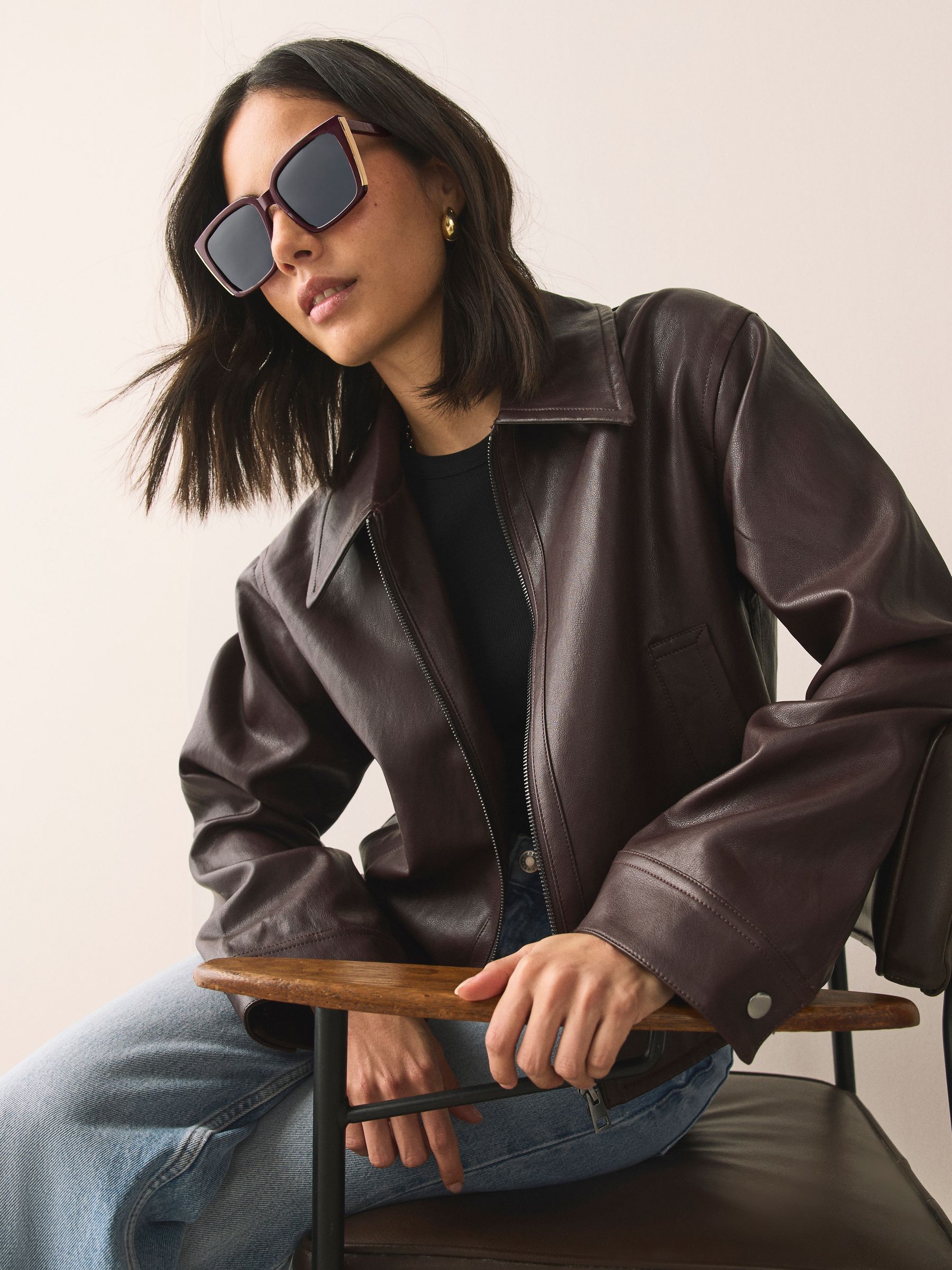 Buy Berry Red Square Sunglasses from Next Romania