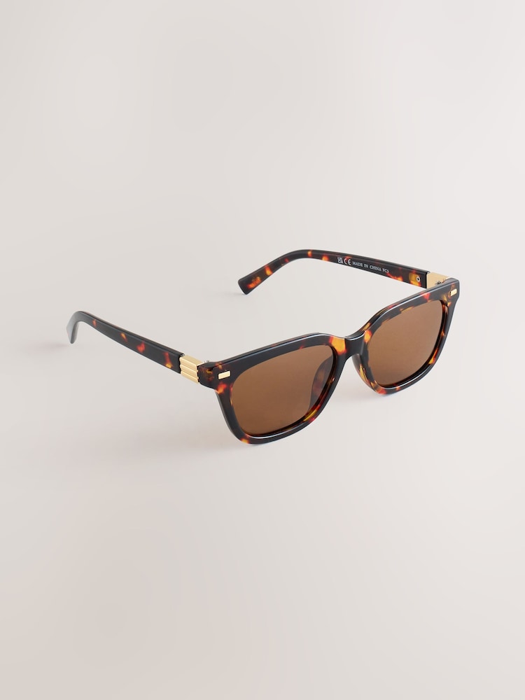Tortoiseshell Brown Square Sunglasses - Image 1 of 3 Tortoiseshell Brown Square Sunglasses - Image 1 of 3