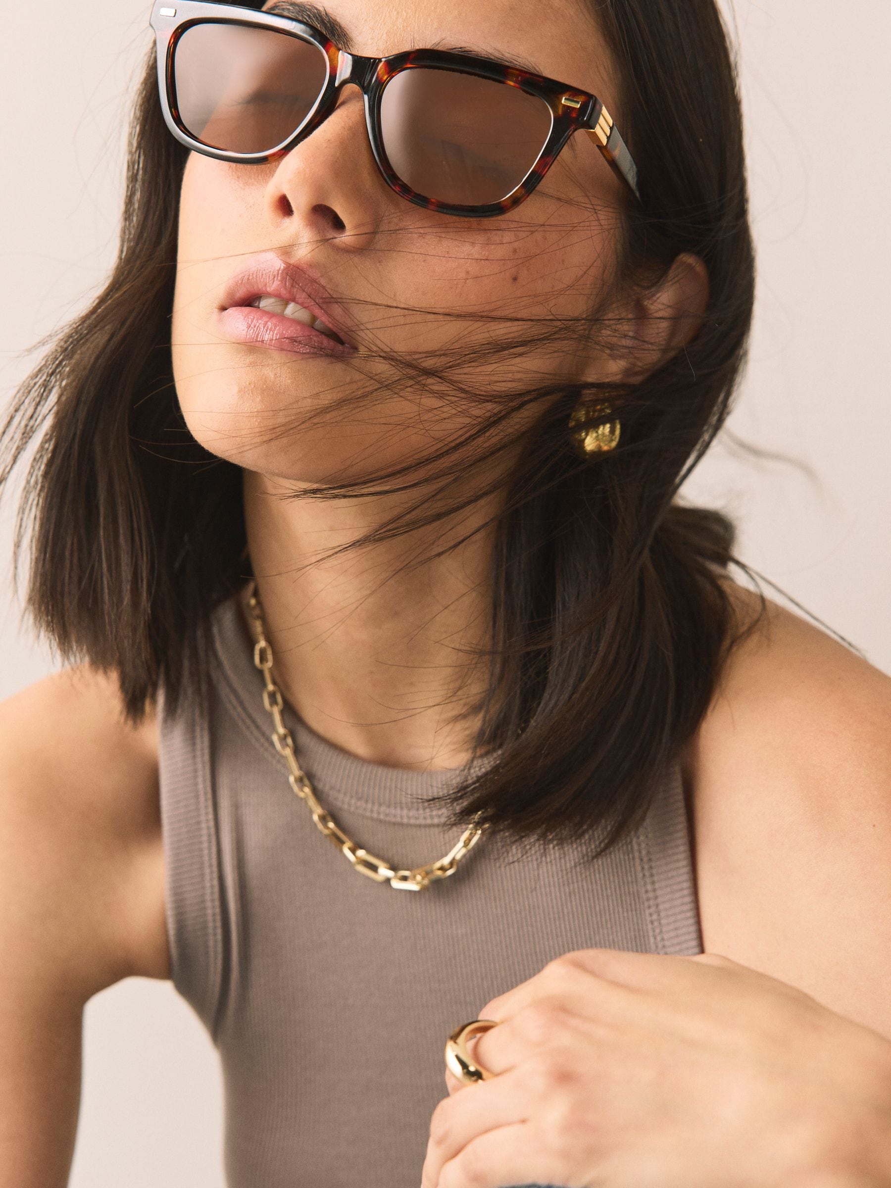 Buy Tortoiseshell Brown Square Sunglasses from the Next UK online shop