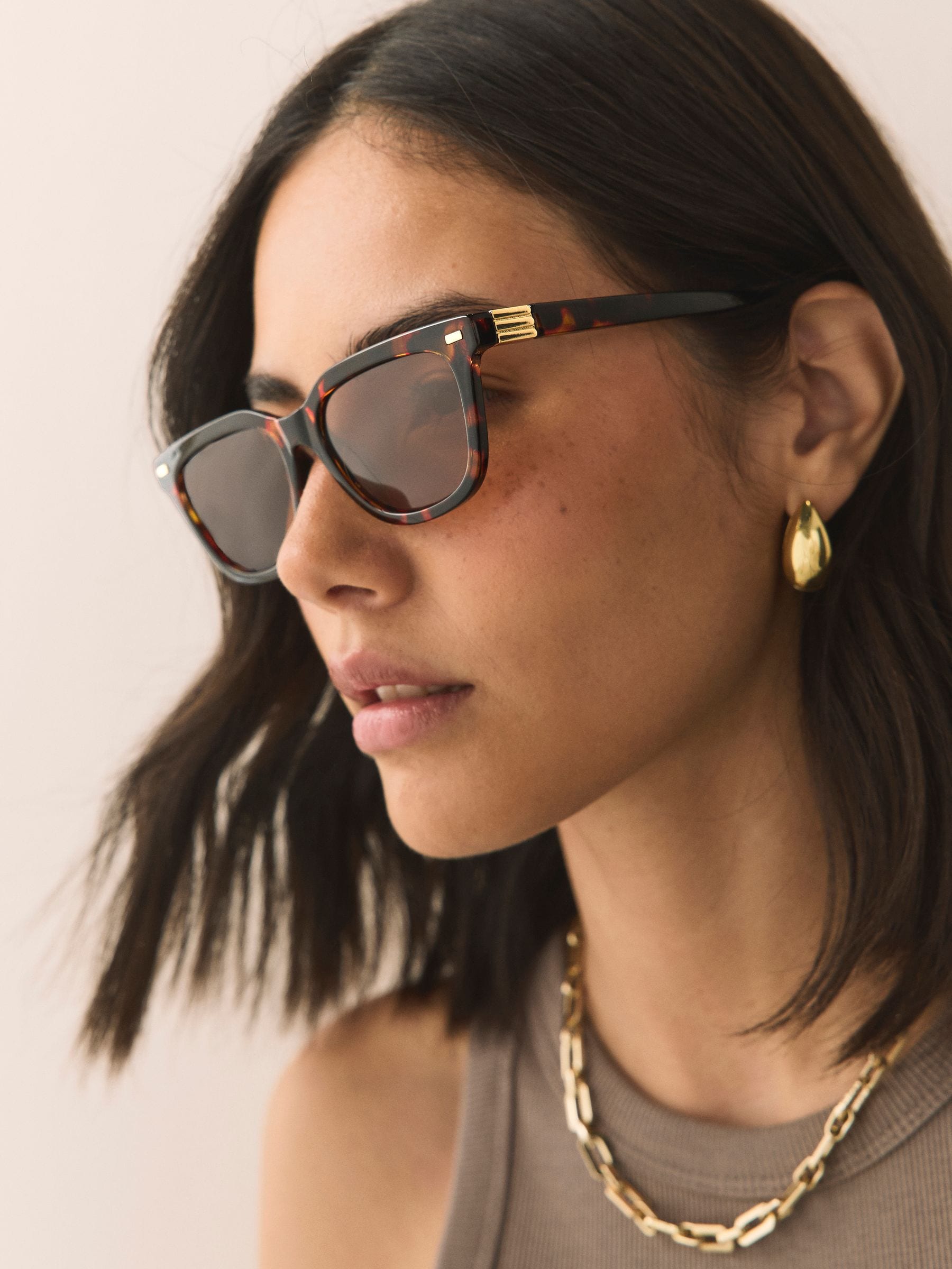 Buy Tortoiseshell Brown Square Sunglasses from the Next UK online shop