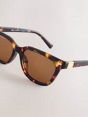 Tortoiseshell Brown Square Sunglasses - Image 3 of 3
