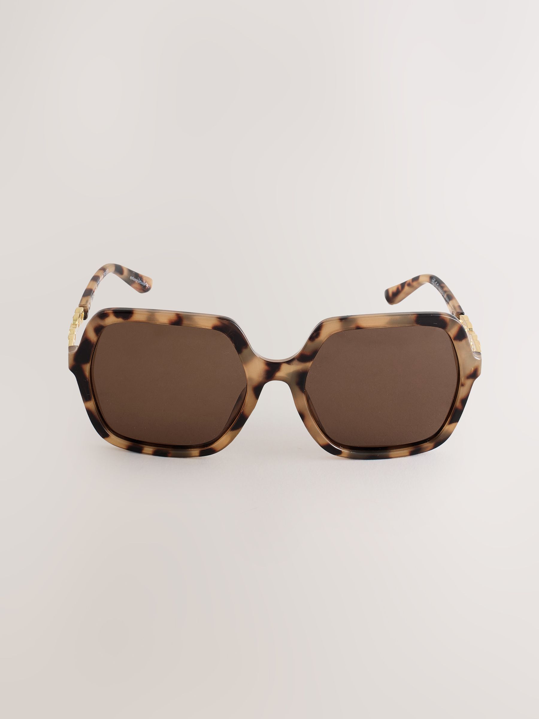 Buy Tortoiseshell Brown Square Chain Arm Sunglasses from Next Romania