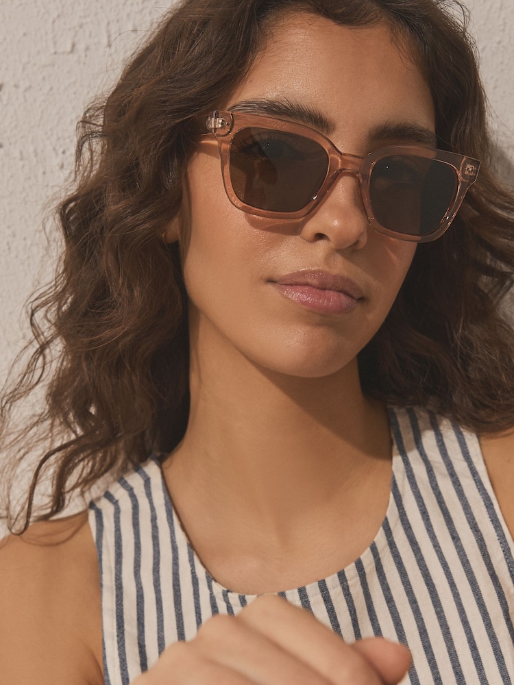 Maro deschis - Ochelari de soare pătrați - Imaginea 1 din 6