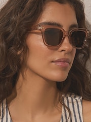 Maro deschis - Ochelari de soare pătrați - Imaginea 2 din 6
