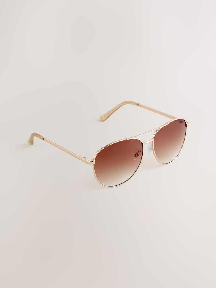 Gold (Metal) Aviator Style Sunglasses - Image 1 of 3