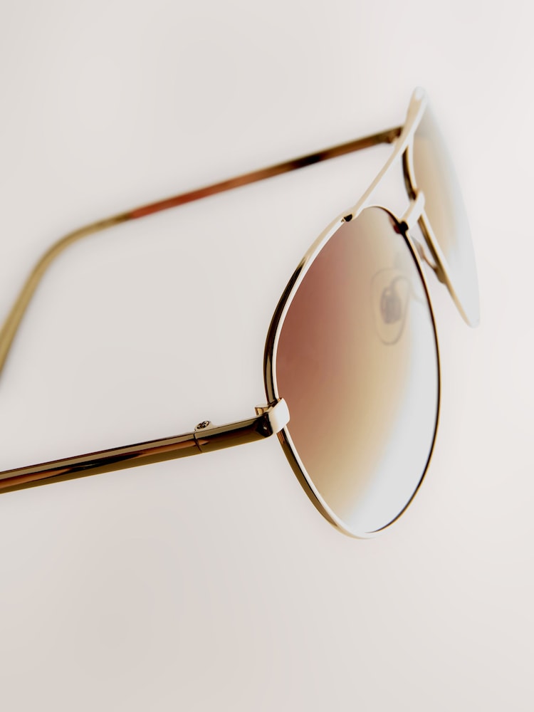 Gold (Metal) Aviator Style Sunglasses - Image 3 of 3