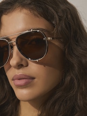 Gold (Metal) Cased Aviator Style Sunglasses - Image 3 of 6