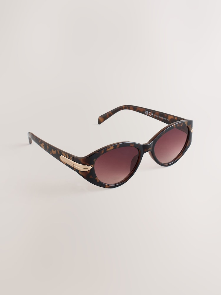 Tortoiseshell Brown Oval Sunglasses - Image 1 of 3 Tortoiseshell Brown Oval Sunglasses - Image 1 of 3
