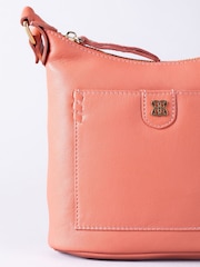 Lakeland Leather Orange Tarnly Pocket Cross-Body Bag - Image 6 of 8