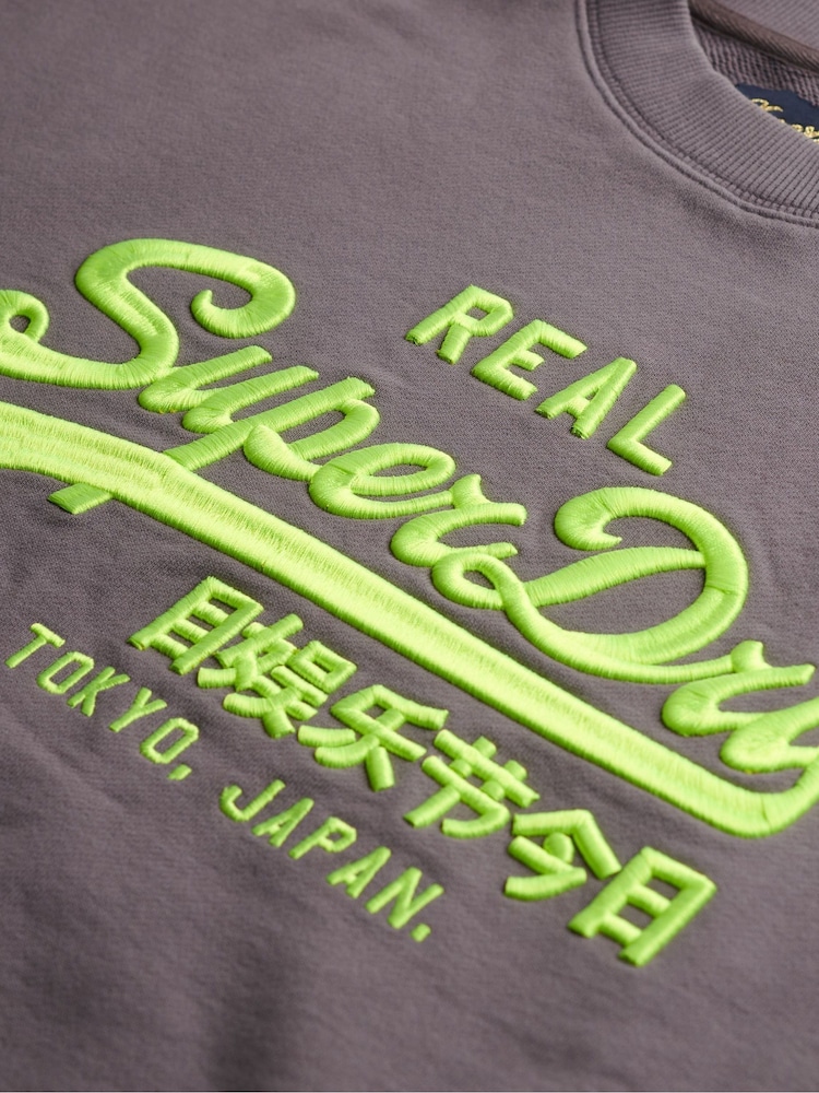 Superdry Vintage Logo Neon Loose Crew Jumper - Imagem 6 de 6