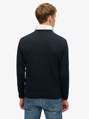 Superdry Blue Cotton Classics Knit Crew Sweatshirt - Image 2 of 4