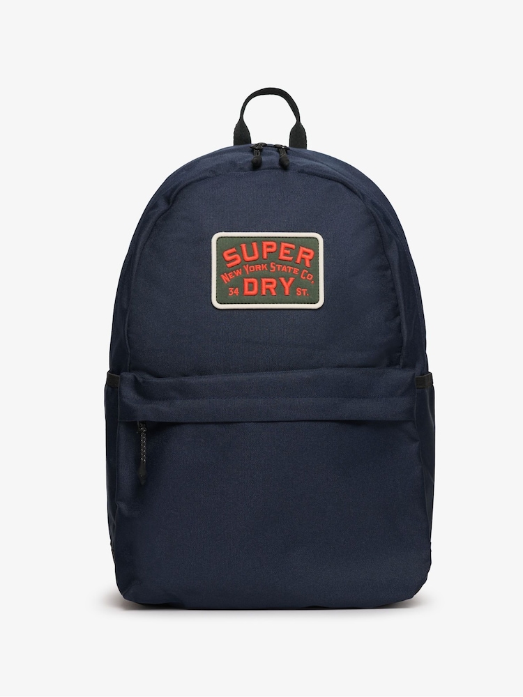 Superdry Blue Classic Patch Montana Backpack - Image 1 of 7
