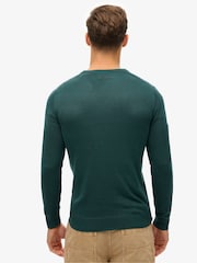 Superdry Green Essentials Lightweight Knit Crew Sweatshirt - Image 2 of 6