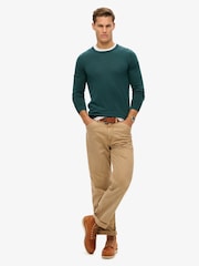 Superdry Green Essentials Lightweight Knit Crew Sweatshirt - Image 3 of 6