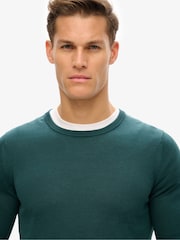 Superdry Green Essentials Lightweight Knit Crew Sweatshirt - Image 4 of 6
