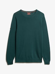 Superdry Green Essentials Lightweight Knit Crew Sweatshirt - Image 5 of 6