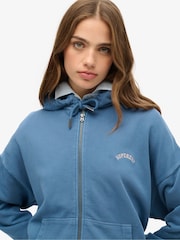 Superdry Blue Essential Logo Zip Hoodie - Image 4 of 6