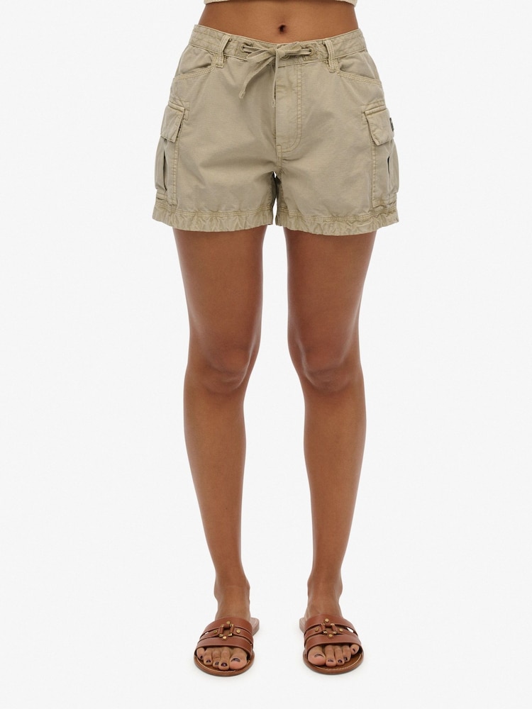 Superdry Brown Cargo Hot Shorts - Image 1 of 7