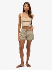 Superdry Brown Cargo Hot Shorts - Image 3 of 7