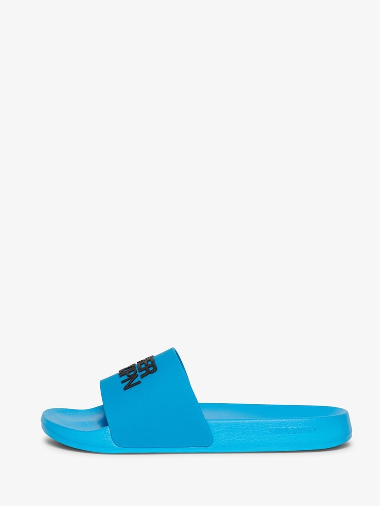 Superdry Blue Sportswear Logo Pool Sliders - Image 2 of 6