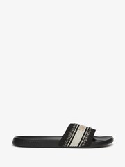 Superdry Black Webbing Interest Pool Sliders - Image 1 of 6
