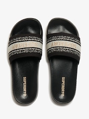 Superdry Black Webbing Interest Pool Sliders - Image 5 of 6