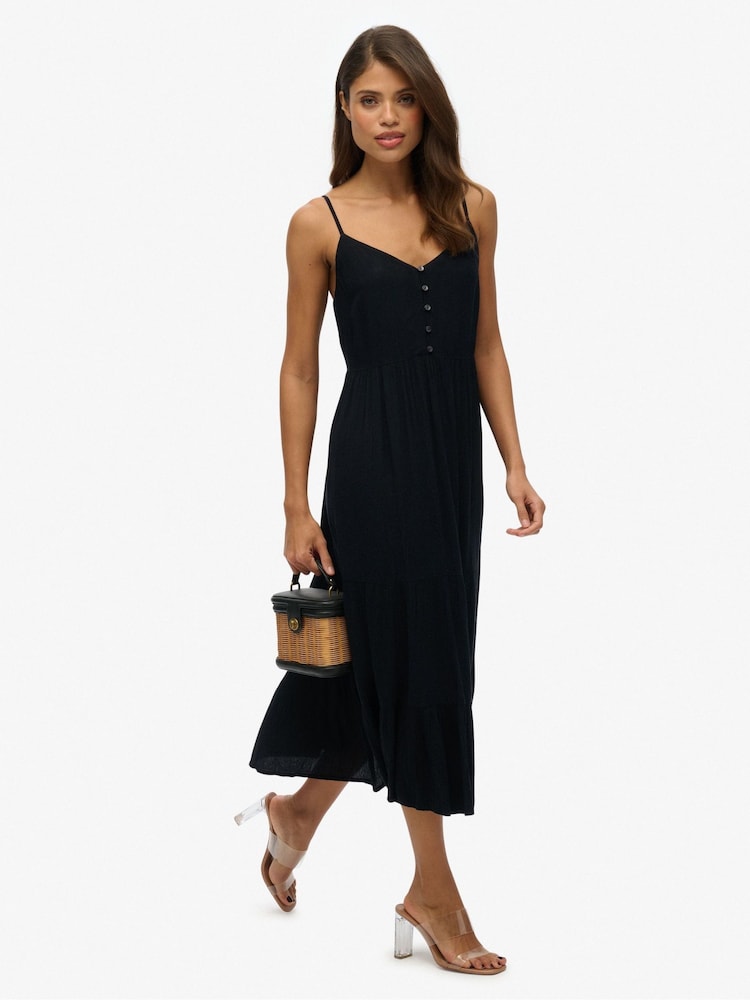 poofy black prom dress Gorgeous Black Spaghett-Straps Prom Dress With Slit main image 0