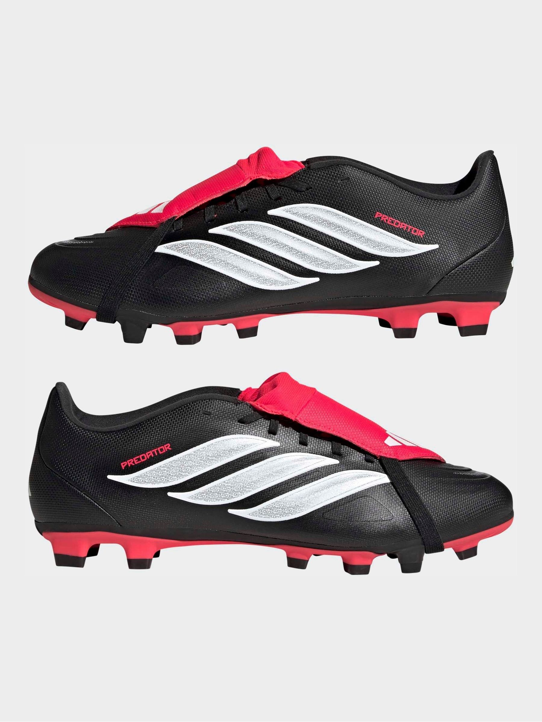 Buy adidas Black Predator Club Fold-Over Tongue Firm Ground/Multi