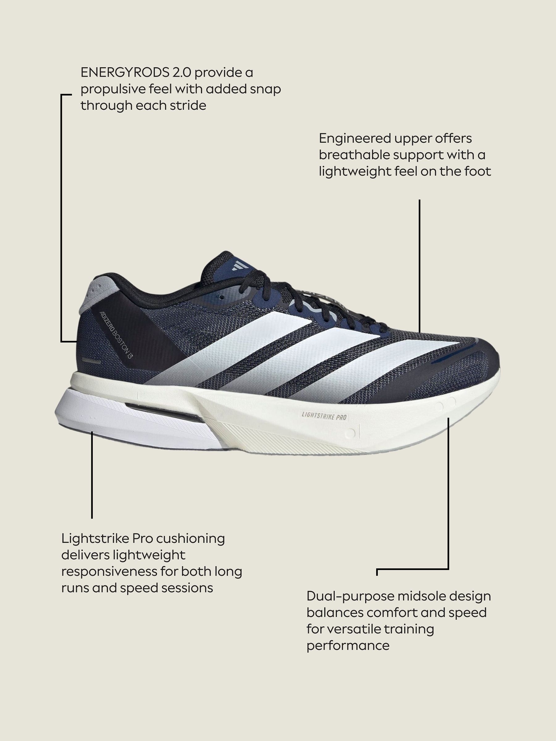 Next：日本 ブルー - adidas Adizero Boston 13 ランニングシューズ