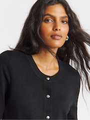 Simply Be Black Short Sleeve Boxy Cardigan - Image 4 of 4