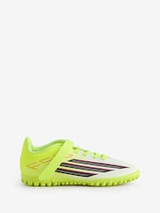 adidas Yellow F50 Club Hook & Loop Turf Football Kids Trainers - Image 1 of 1