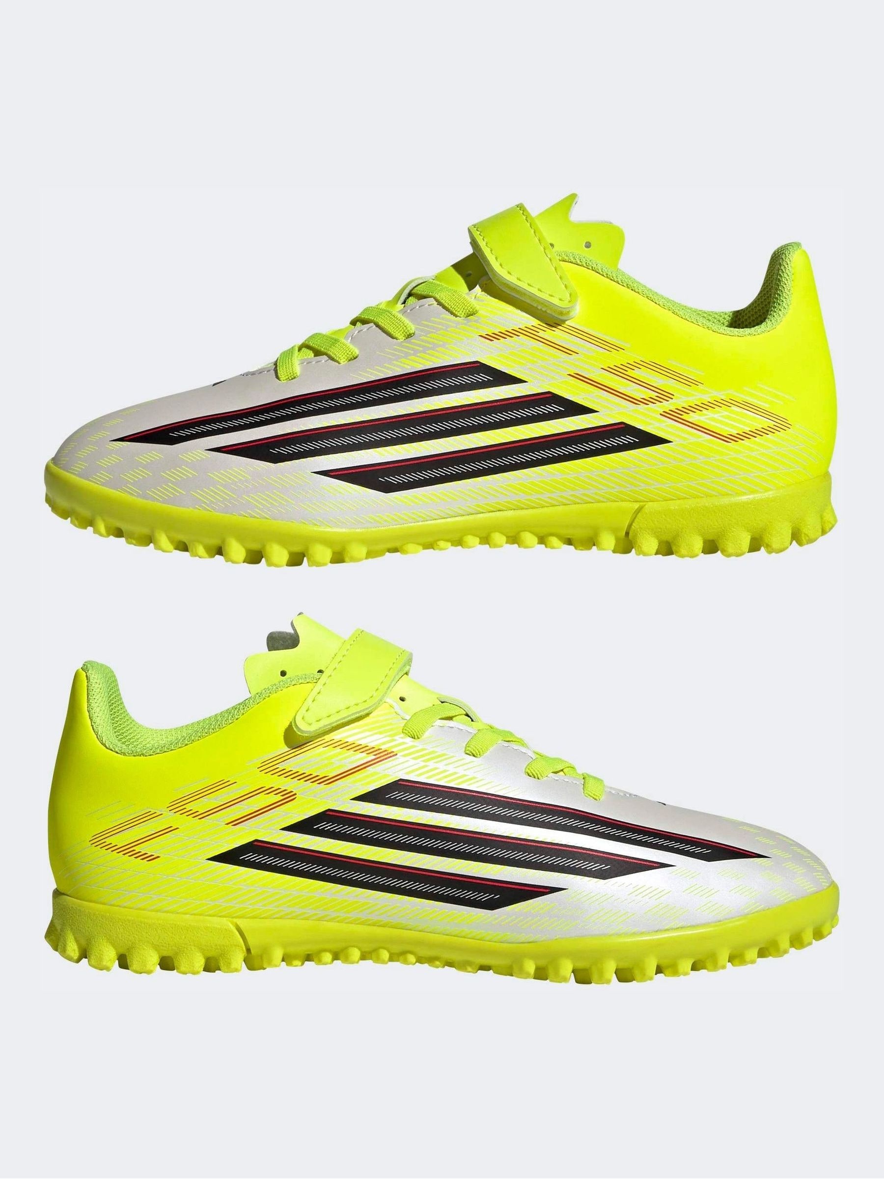 Buy adidas Yellow F50 Club Hook & Loop Turf Football Kids Trainers