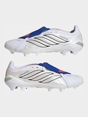 adidas White Predator League Fold-Over Tongue Firm Ground Football Boots - Image 6 of 10