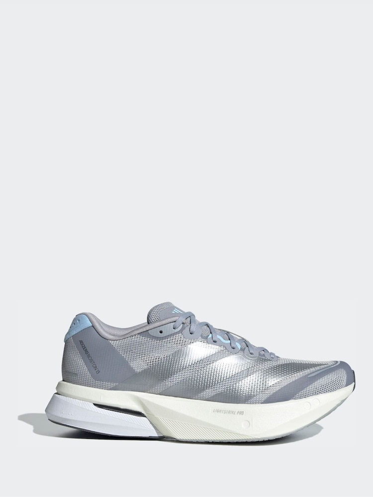 adidas Grey Adizero Boston 13 Running Trainers - Image 1 of 8
