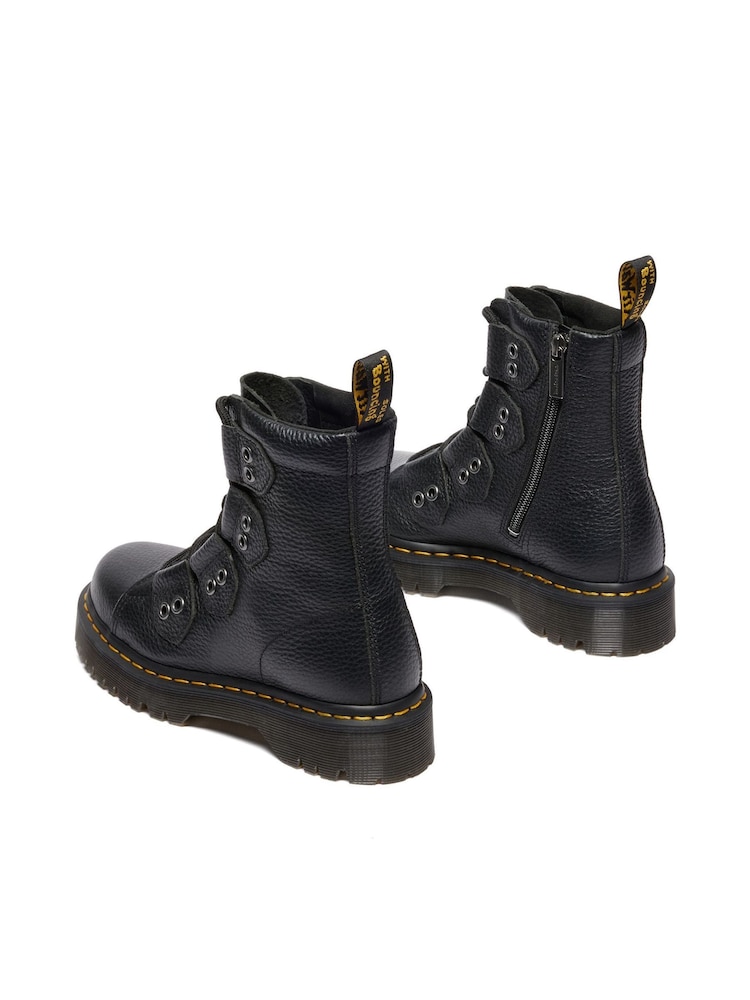 Buy Dr. Martens Black 1460 Bex Ltt Milled Nappa Boots from  display picture 3