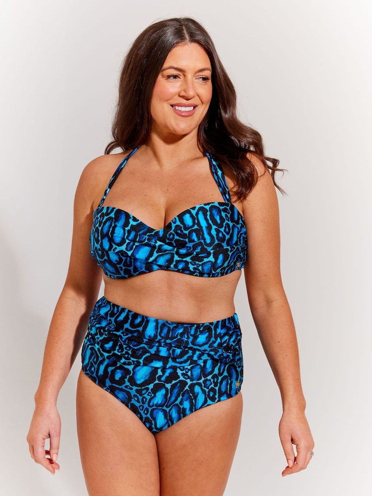 Seaspray Blue Serengeti Bikini Top in Animal Print - Image 1 of 5