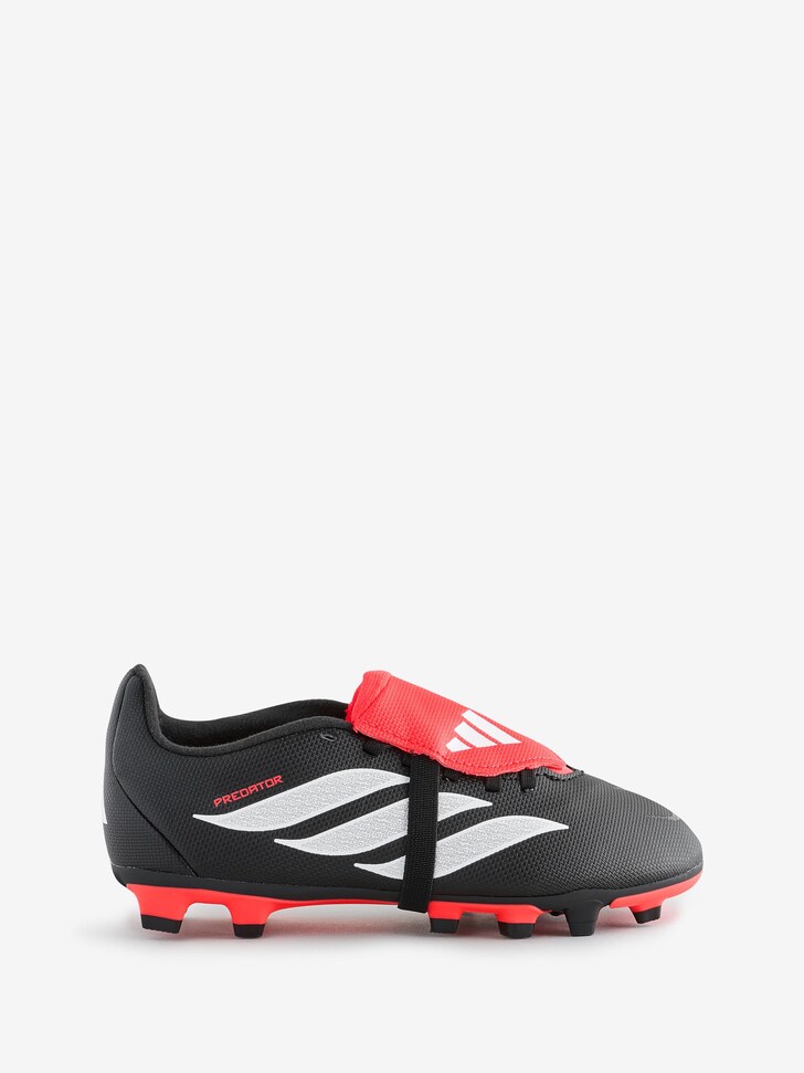 adidas White Predator Club Fold-Over Tongue Firm Ground/Multi Ground Football Boots Kids