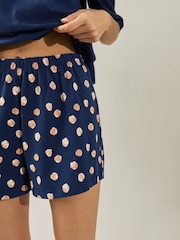 Navy Spot Cotton Short Set Pyjamas - Image 7 of 9