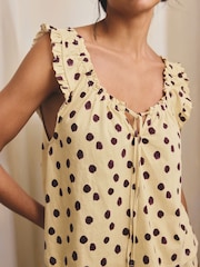 Yellow Spot Cotton Vest Short Pyjamas Set - Image 5 of 11
