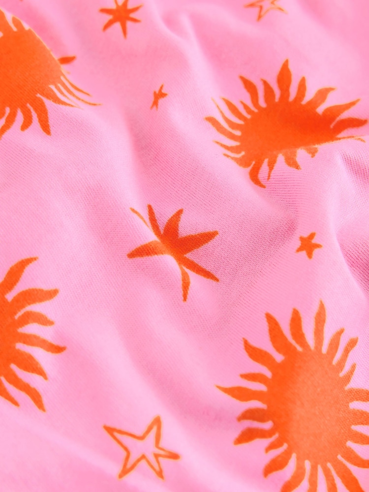 Pink Sun Cotton Short Set Pyjamas - Image 2 of 3 Pink Sun Cotton Short Set Pyjamas - Image 2 of 3