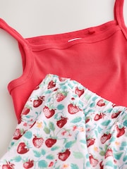 Red Strawberry Rib Vest Shorts Pyjamas Set - Image 3 of 3