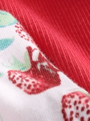 Red Strawberry Rib Vest Shorts Pyjamas Set - Image 7 of 8