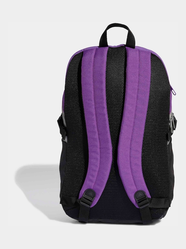 adidas Grey/Purple 3 Stripe VIII Bag - Image 2 of 5