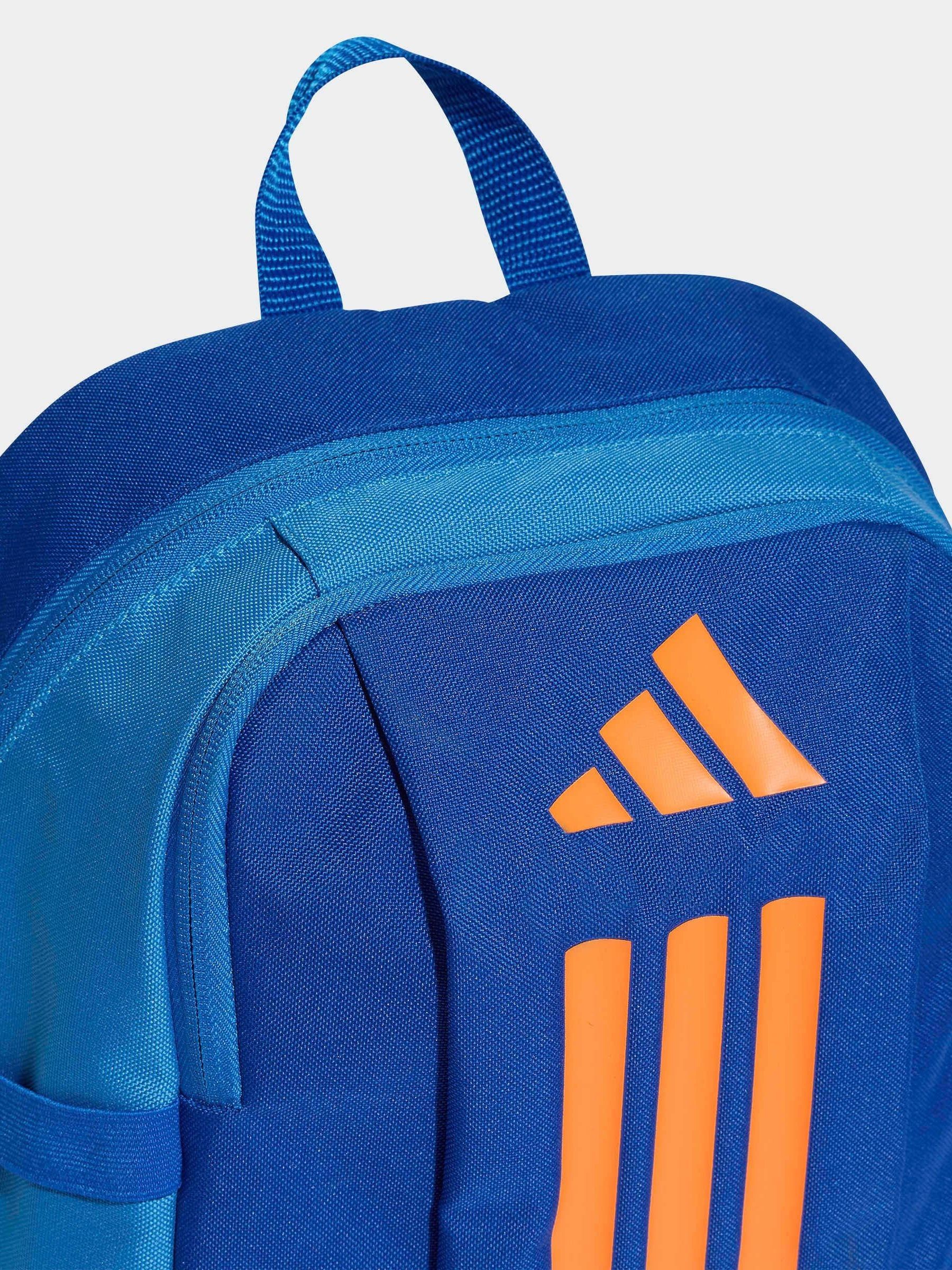 Buy adidas Blue/Orange Kids 3 Stripe Backpack from Next USA