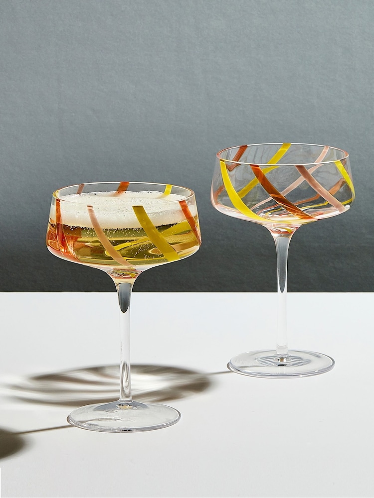 Anton Studio Designs Citrus Set of 2 Rio Champagne Saucers Citrus - Image 1 of 5 Anton Studio Designs Citrus Set of 2 Rio Champagne Saucers Citrus - Image 1 of 5