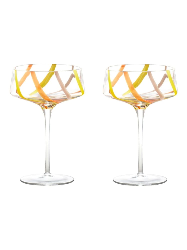 Anton Studio Designs Citrus Set of 2 Rio Champagne Saucers Citrus - Image 2 of 5 Anton Studio Designs Citrus Set of 2 Rio Champagne Saucers Citrus - Image 2 of 5